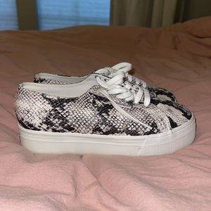 Womens platform snakeskin superga shoes